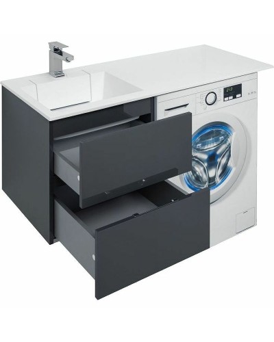 Тумба с раковиной Aquanet Алвита 120 L 243777 подвесная Серый антрацит