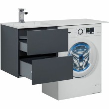 Тумба с раковиной Aquanet Алвита 120 L 243777 подвесная Серый антрацит