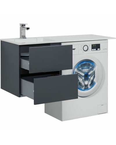 Тумба с раковиной Aquanet Алвита 120 L 243777 подвесная Серый антрацит