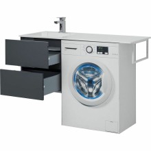 Тумба с раковиной Aquanet Алвита 120 L 243777 подвесная Серый антрацит