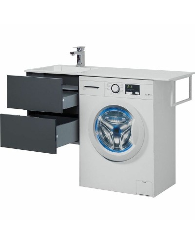 Тумба с раковиной Aquanet Алвита 120 L 243777 подвесная Серый антрацит