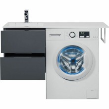 Тумба с раковиной Aquanet Алвита 120 L 243777 подвесная Серый антрацит