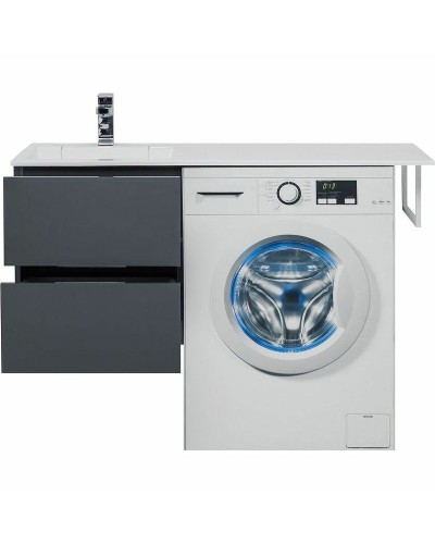 Тумба с раковиной Aquanet Алвита 120 L 243777 подвесная Серый антрацит