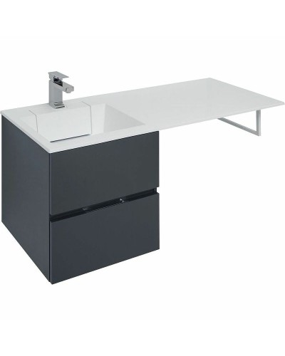 Тумба с раковиной Aquanet Алвита 120 L 243777 подвесная Серый антрацит