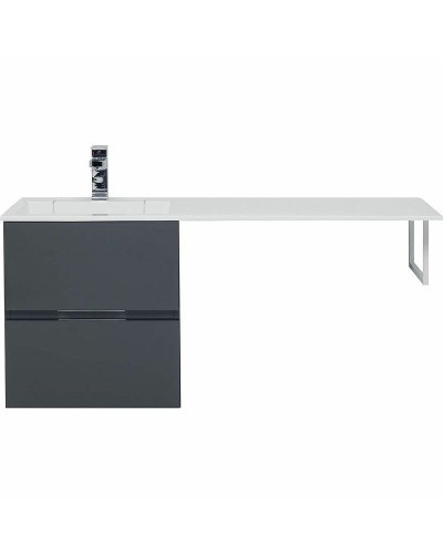 Тумба с раковиной Aquanet Алвита 120 L 243777 подвесная Серый антрацит