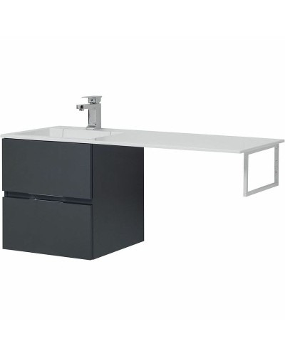 Тумба с раковиной Aquanet Алвита 120 L 243777 подвесная Серый антрацит