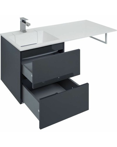 Тумба с раковиной Aquanet Алвита 120 L 243777 подвесная Серый антрацит