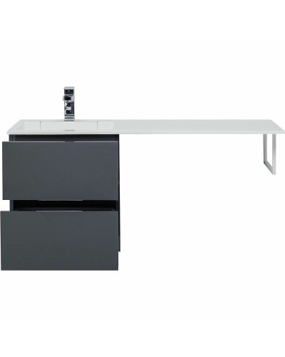 Тумба с раковиной Aquanet Алвита 120 L 243777 подвесная Серый антрацит