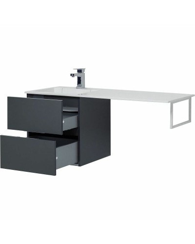 Тумба с раковиной Aquanet Алвита 120 L 243777 подвесная Серый антрацит