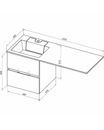 Тумба с раковиной Aquanet Алвита 120 L 243777 подвесная Серый антрацит