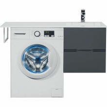 Тумба с раковиной Aquanet Алвита 120 R 243776 подвесная Серый антрацит