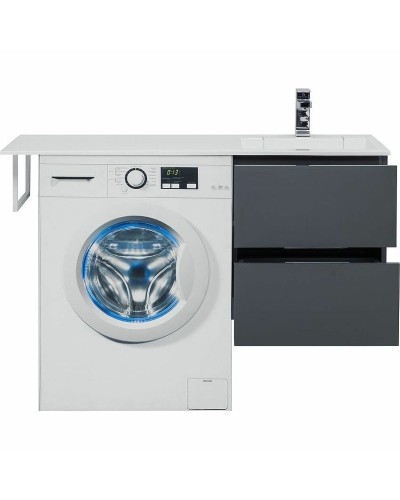 Тумба с раковиной Aquanet Алвита 120 R 243776 подвесная Серый антрацит