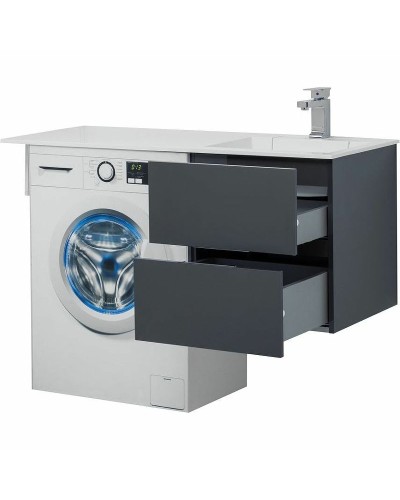 Тумба с раковиной Aquanet Алвита 120 R 243776 подвесная Серый антрацит