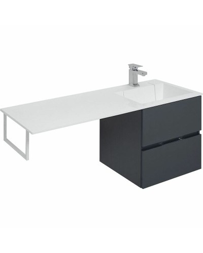 Тумба с раковиной Aquanet Алвита 120 R 243776 подвесная Серый антрацит