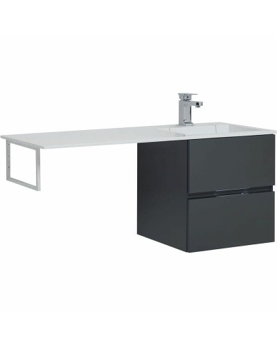 Тумба с раковиной Aquanet Алвита 120 R 243776 подвесная Серый антрацит