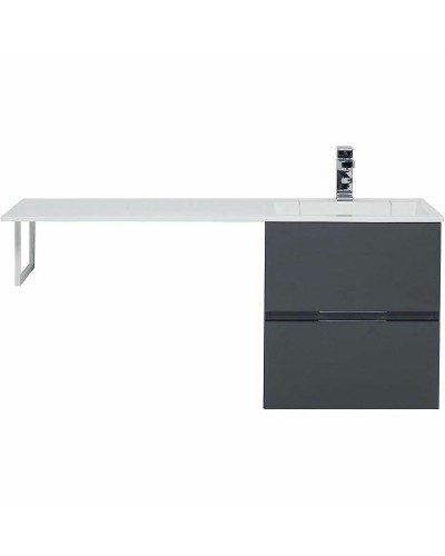 Тумба с раковиной Aquanet Алвита 120 R 243776 подвесная Серый антрацит