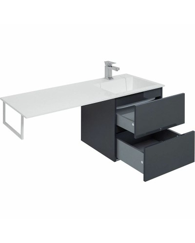 Тумба с раковиной Aquanet Алвита 120 R 243776 подвесная Серый антрацит