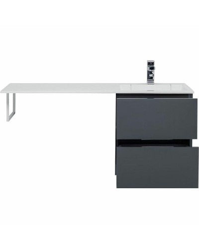 Тумба с раковиной Aquanet Алвита 120 R 243776 подвесная Серый антрацит