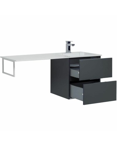 Тумба с раковиной Aquanet Алвита 120 R 243776 подвесная Серый антрацит