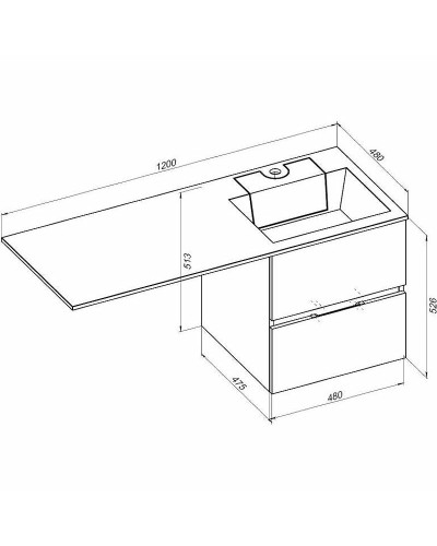 Тумба с раковиной Aquanet Алвита 120 R 243774 подвесная Капучино