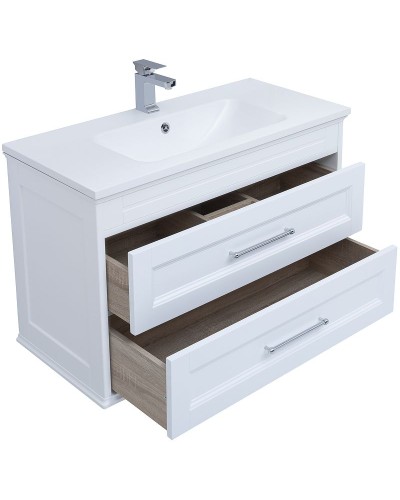 Тумба с раковиной Aquanet Бостон 100 260666 подвесная Белый матовый
