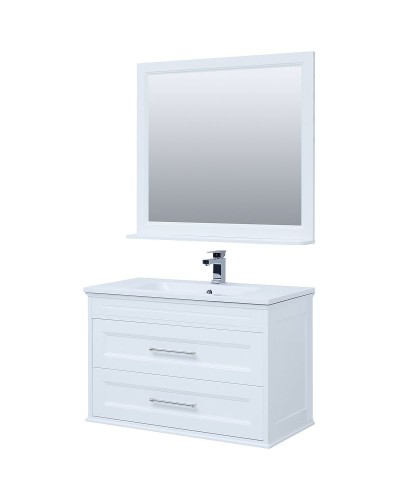 Тумба с раковиной Aquanet Бостон 100 260666 подвесная Белый матовый