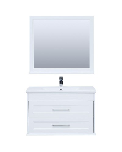 Тумба с раковиной Aquanet Бостон 100 260666 подвесная Белый матовый