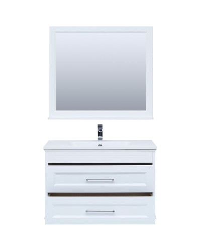 Тумба с раковиной Aquanet Бостон 100 260666 подвесная Белый матовый