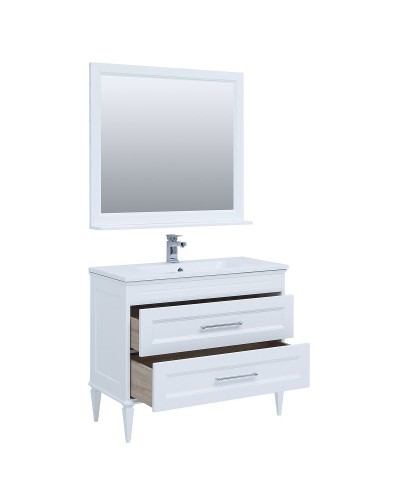 Тумба с раковиной Aquanet Бостон 100 260666 подвесная Белый матовый