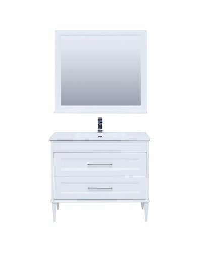 Тумба с раковиной Aquanet Бостон 100 260666 подвесная Белый матовый