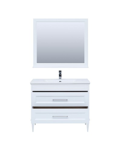 Тумба с раковиной Aquanet Бостон 100 260666 подвесная Белый матовый