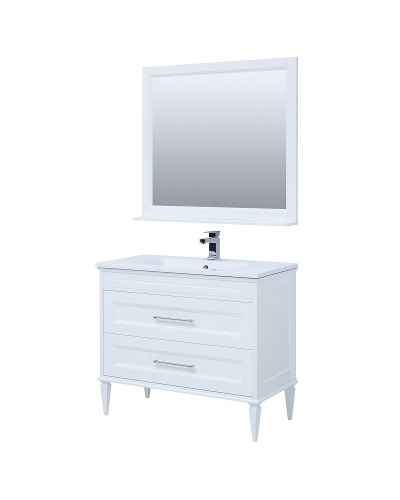 Тумба с раковиной Aquanet Бостон 100 260666 подвесная Белый матовый