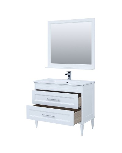 Тумба с раковиной Aquanet Бостон 100 260666 подвесная Белый матовый