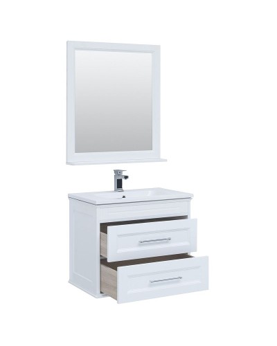 Тумба с раковиной Aquanet Бостон 80 260664 подвесная Белый матовый