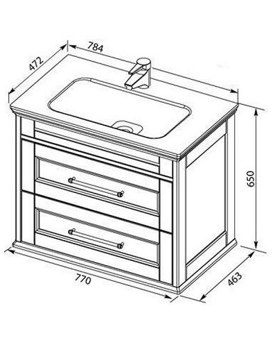 Тумба с раковиной Aquanet Бостон 80 260664 подвесная Белый матовый