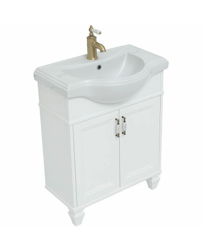 Тумба с раковиной Aquanet Валенса New Классик 65 273540 Белая матовая