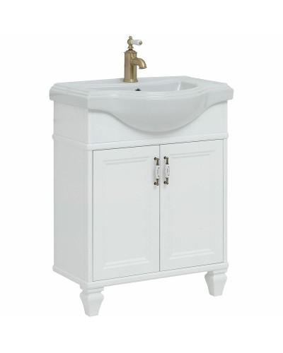 Тумба с раковиной Aquanet Валенса New Классик 65 273540 Белая матовая