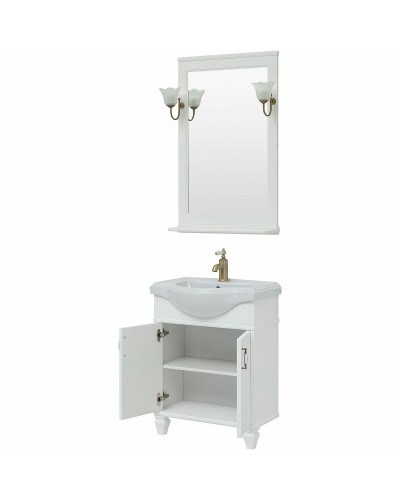 Тумба с раковиной Aquanet Валенса New Классик 65 273540 Белая матовая