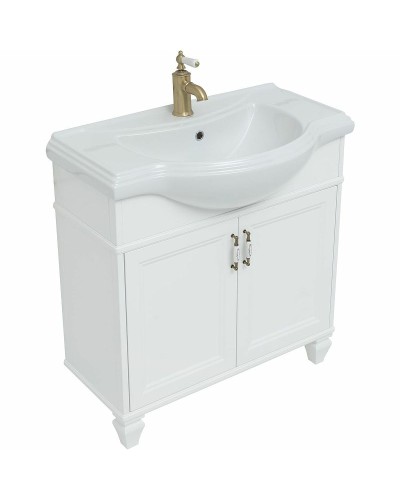 Тумба с раковиной Aquanet Валенса New Классик 80 273546 Белая матовая