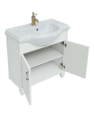 Тумба с раковиной Aquanet Валенса New Классик 80 273546 Белая матовая