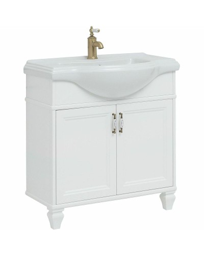 Тумба с раковиной Aquanet Валенса New Классик 80 273546 Белая матовая