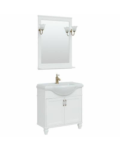 Тумба с раковиной Aquanet Валенса New Классик 80 273546 Белая матовая