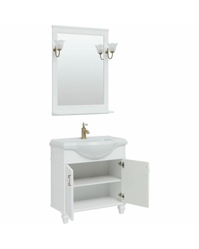 Тумба с раковиной Aquanet Валенса New Классик 80 273546 Белая матовая