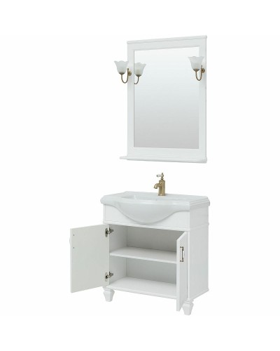 Тумба с раковиной Aquanet Валенса New Классик 80 273546 Белая матовая