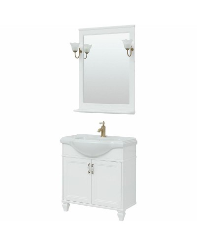 Тумба с раковиной Aquanet Валенса New Классик 80 273546 Белая матовая