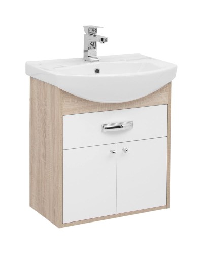 Тумба с раковиной Aquanet Грейс 60 212653 подвесная Дуб сонома Белая