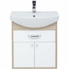 Тумба с раковиной Aquanet Грейс 60 212653 подвесная Дуб сонома Белая