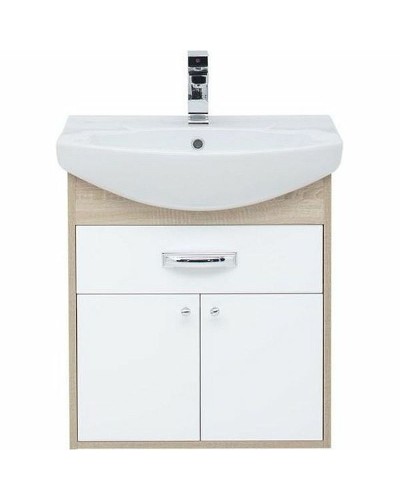 Тумба с раковиной Aquanet Грейс 60 212653 подвесная Дуб сонома Белая