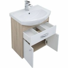 Тумба с раковиной Aquanet Грейс 60 212653 подвесная Дуб сонома Белая