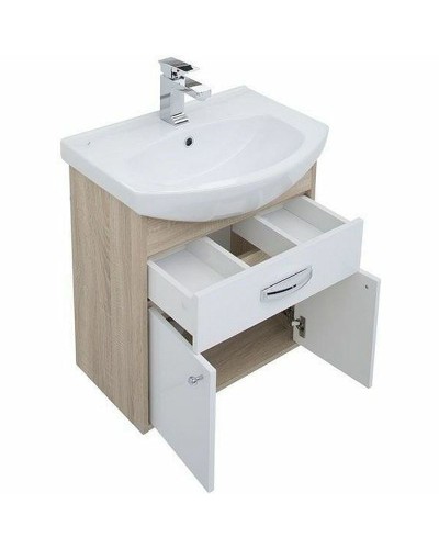 Тумба с раковиной Aquanet Грейс 60 212653 подвесная Дуб сонома Белая